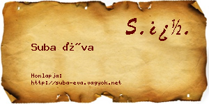 Suba Éva névjegykártya