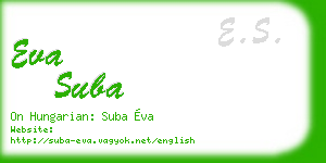 eva suba business card
